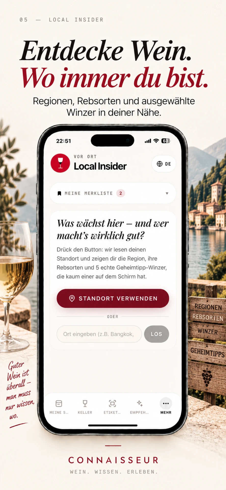 Connaisseur Local Insider für Weine und Winzer in der Nähe